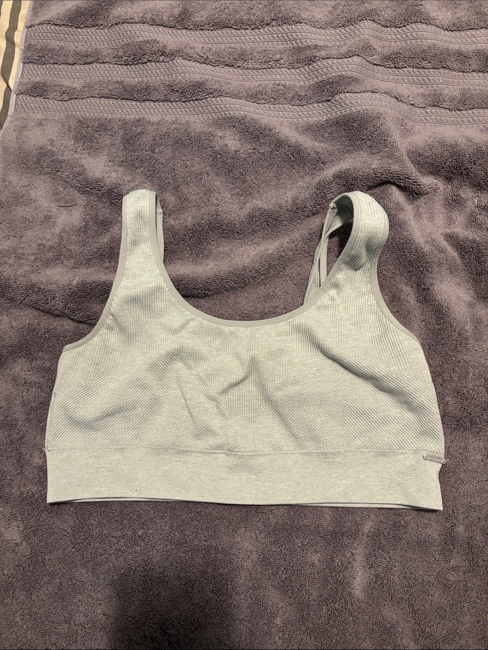 Womens size 2X Izod Light Gray Ribbed Scoop Sports Bralette